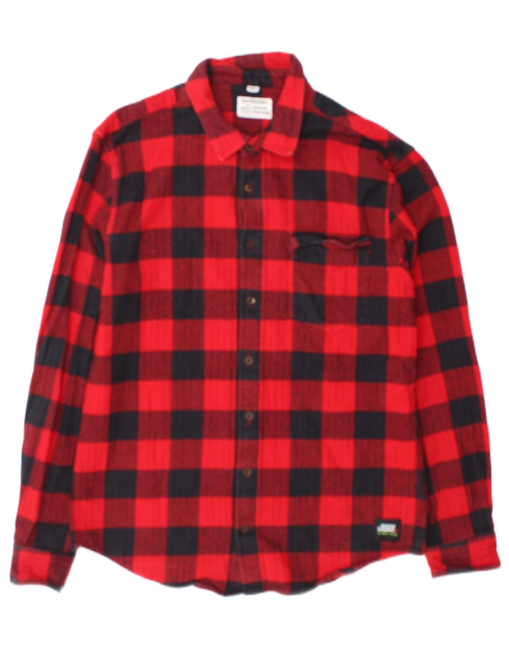 Vintage herre flannel skjorte XL rød ternet bomuld