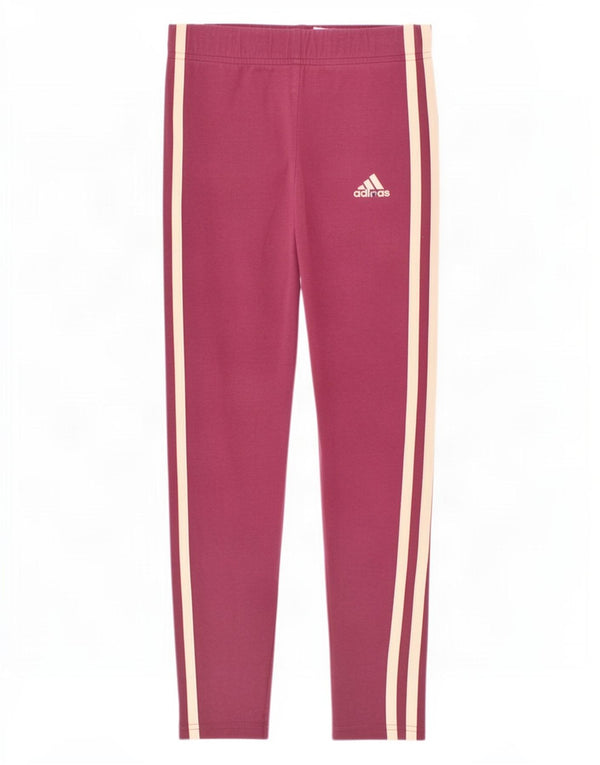 Леггинсы Adidas для девочек 9-10 лет, бордовый хлопок