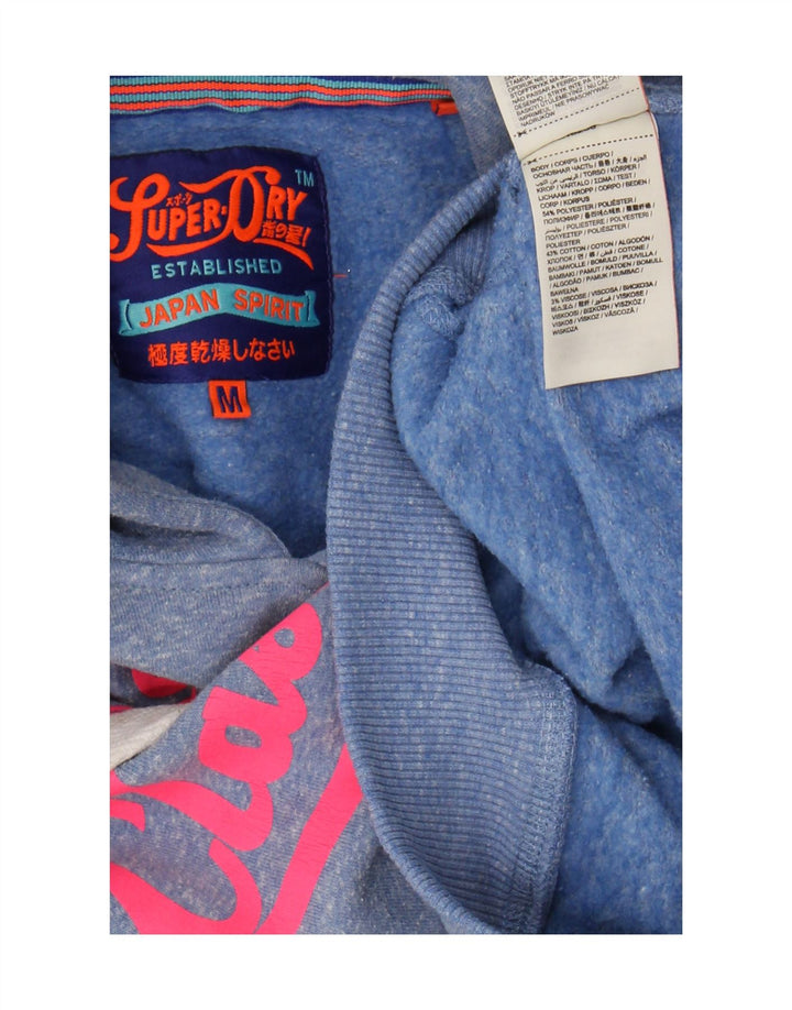 Superdry Γυναικείο Γραφικό Φούτερ UK 12 Medium Blue Polyester