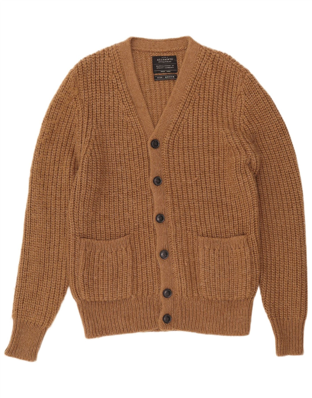 Maglione cardigan da uomo All Saints in acrilico marrone medio