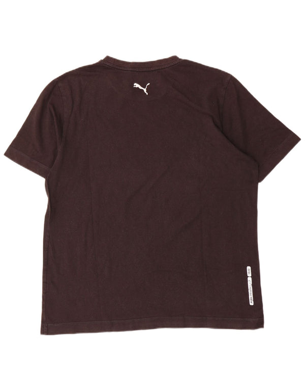 T-shirt grafica da uomo Puma grande in cotone marrone