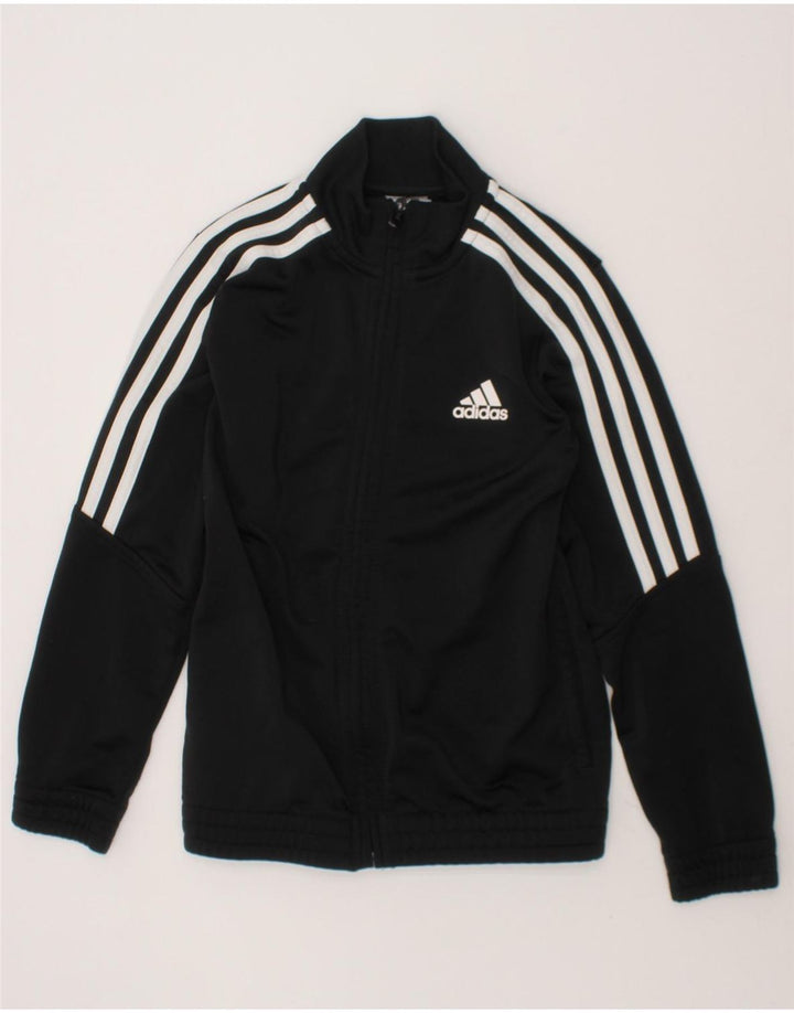 ADIDAS Boys Tracksuit Top Jacket 7-8 Years Black Polyester Vintage Adidas and Second-Hand Adidas from Messina Hembry 
