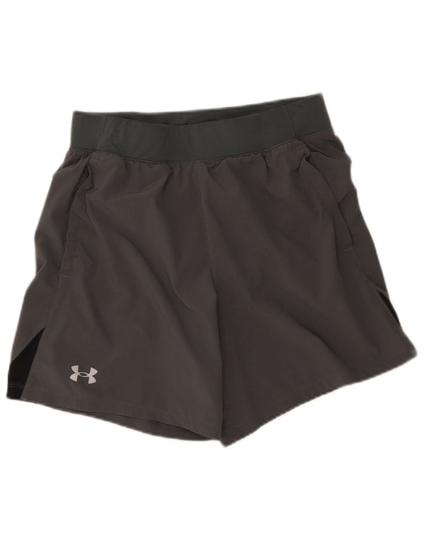 Pantaloncini sportivi da uomo Under Armour Poliestere color block grigio medio