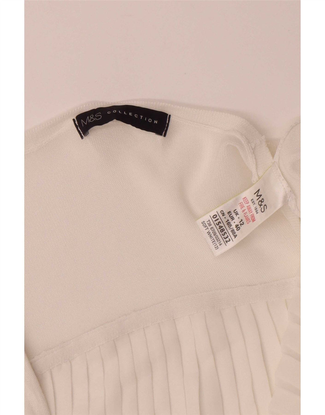 Top cardigan con maniche a 3/4 da donna Marks & Spencer UK 12 Viscosa bianca media