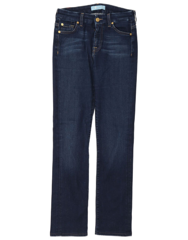 7 For All Mankind Womens Slim Jeans W26 L29 Navy Blue Cotton