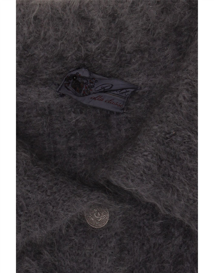 Vintage Womens Cardigan Sweater UK 14 Large Grey