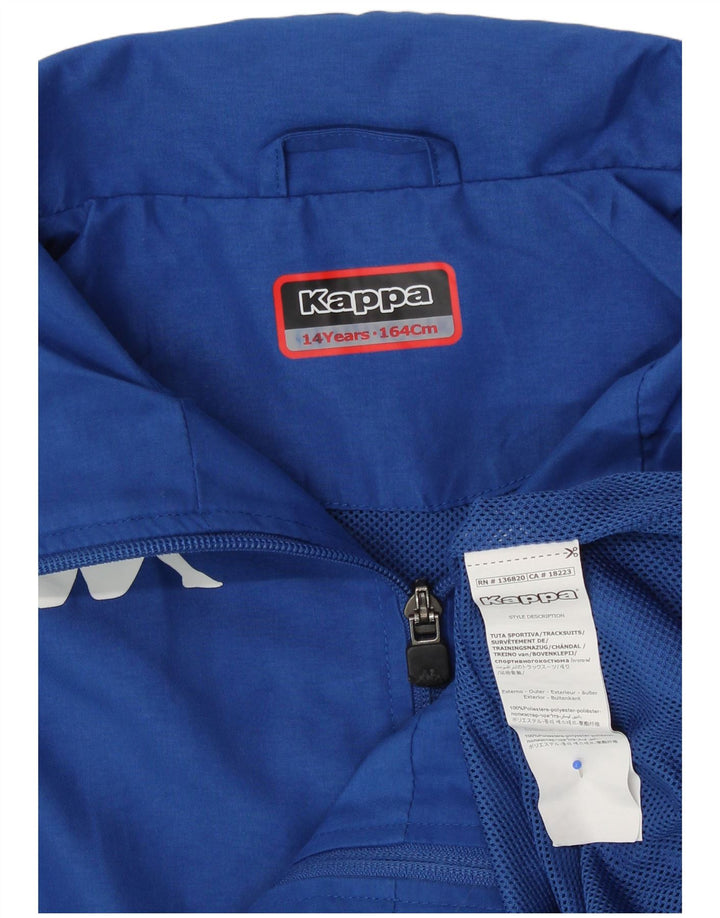 Kappa Boys Graphic Tracksuit Top Jacket 13-14 Years Blue Polyester