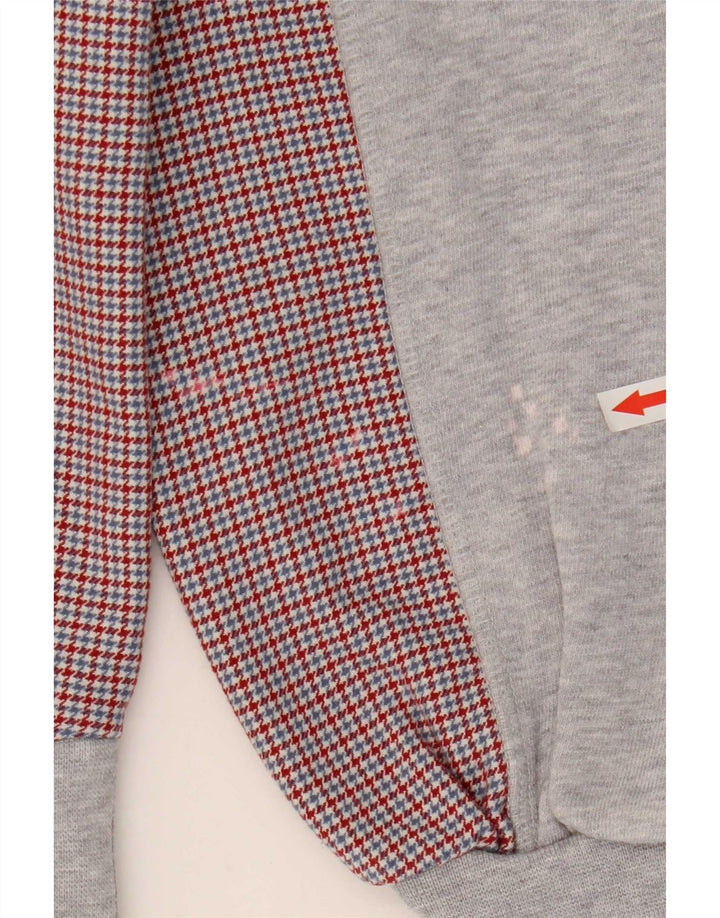 Lacoste moletom feminino oversized tamanho 34 pequeno cinza houndstooth