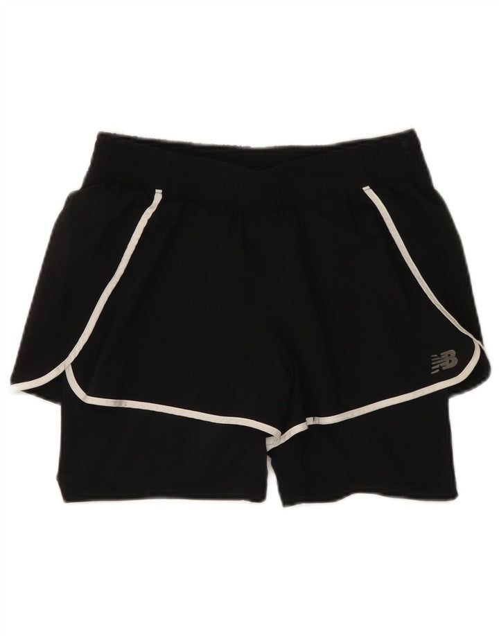 New Balance Womens Sport Shorts UK 8 Small Black Polyester