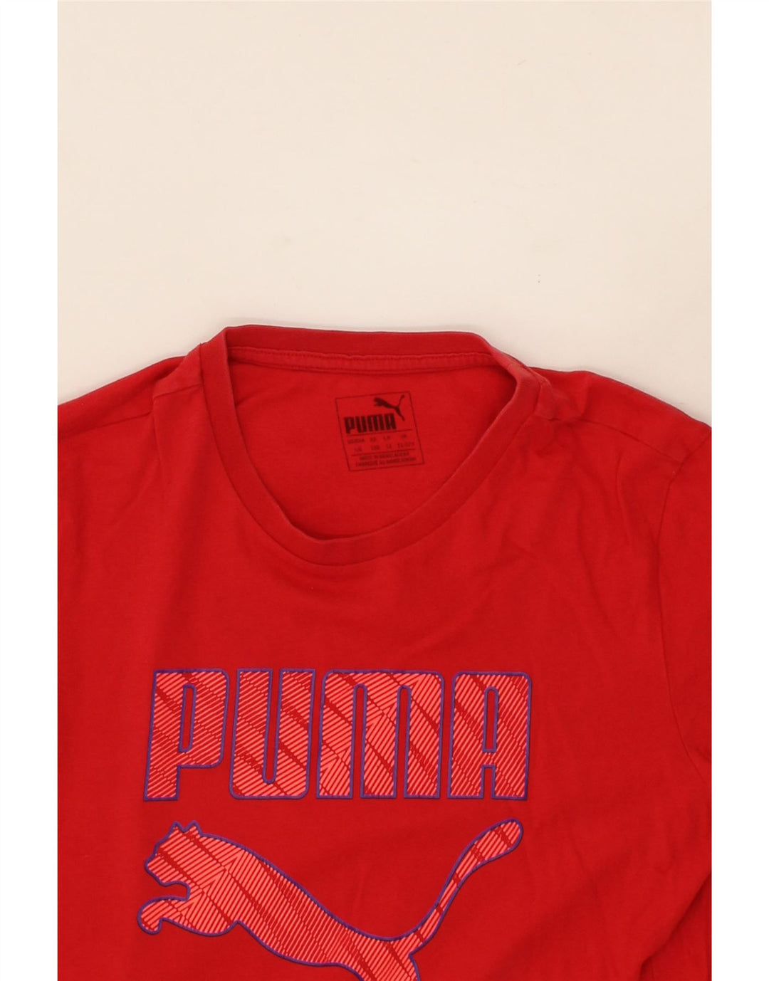 PUMA Boys Graphic T-Shirt Top 11-12 Years Red Vintage Puma and Second-Hand Puma from Messina Hembry 
