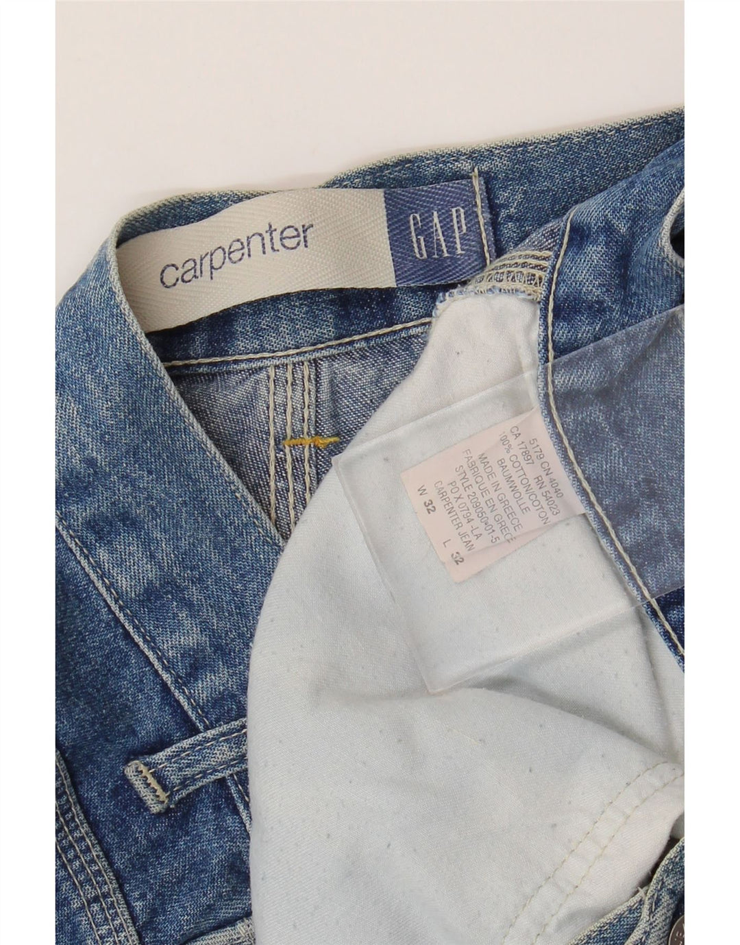 Gap Mens Carpenter Cargo Straight Jeans W32 L32 Blue Cotton