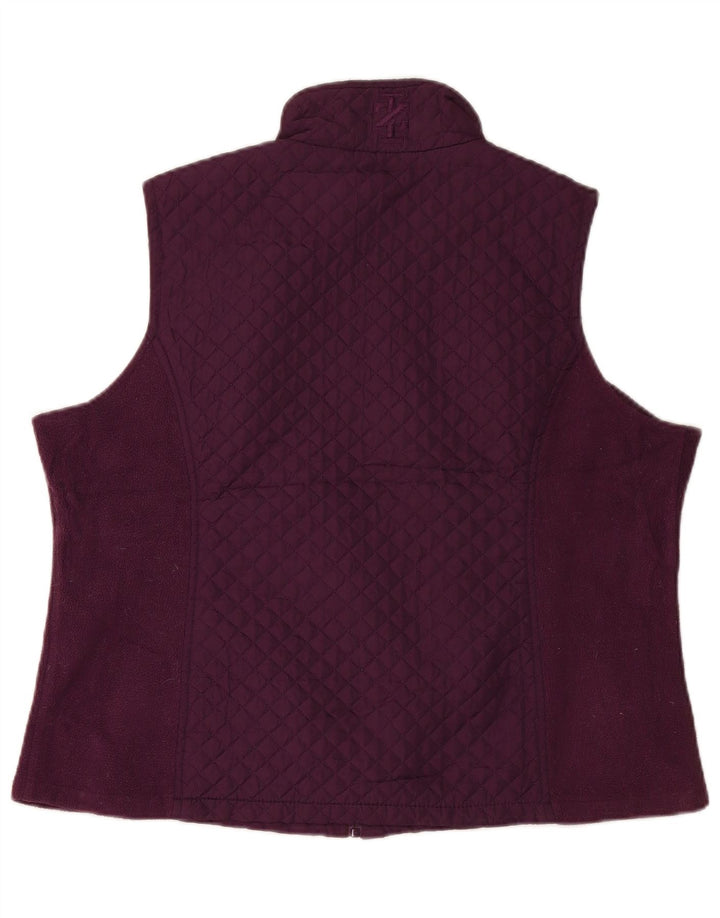 Izod Womens Quilted Gilet UK 20 2XL Maroon Polyester