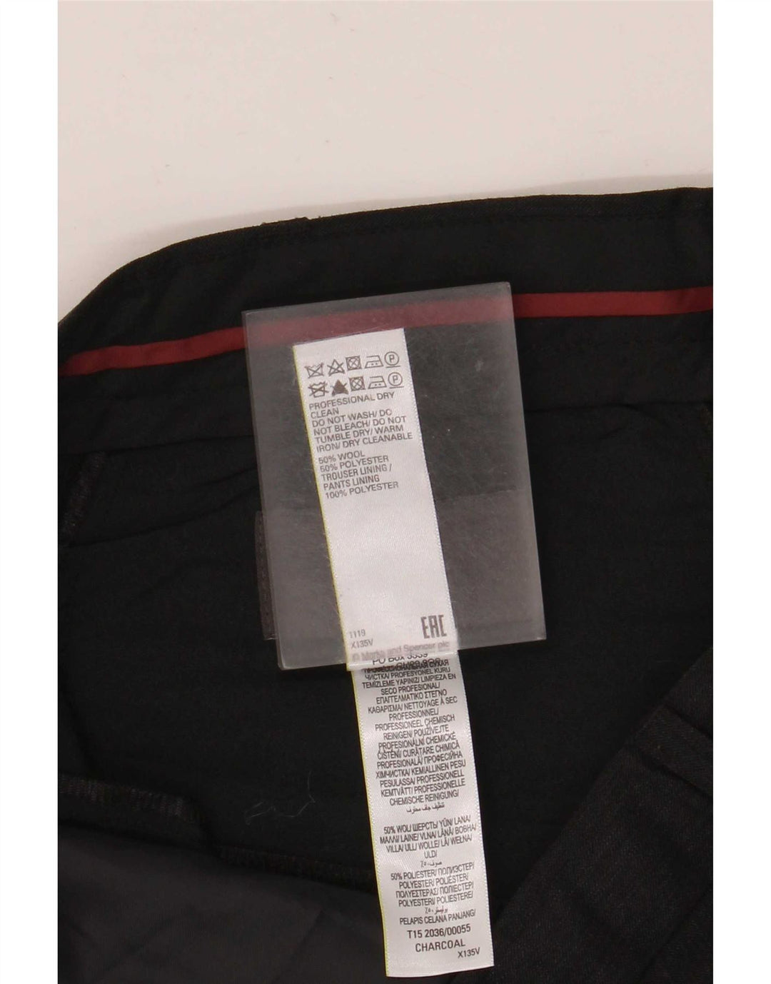Marks & Spencer Herre Regular Fit Suit Bukser W36 L31 Grå uld