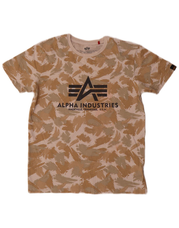 Alpha Industries Mens Graphic T-Shirt Top Small Multicoloured Cotton