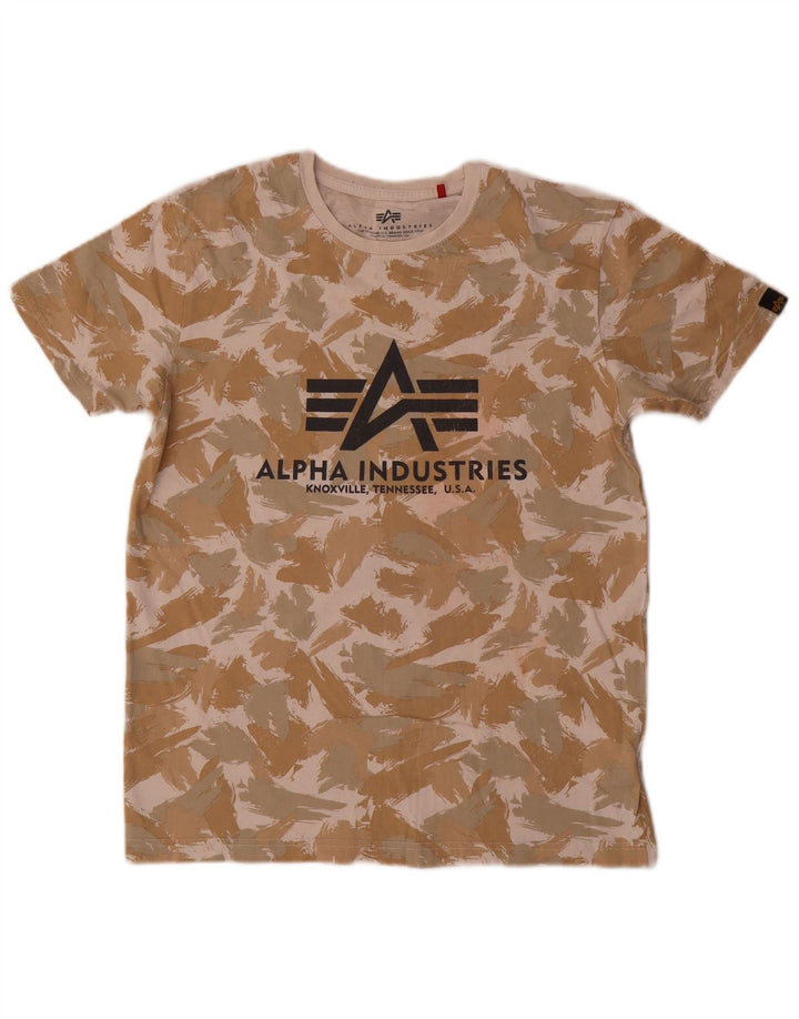 Alpha Industries Mens Graphic T-Shirt Top Small Multicoloured Cotton