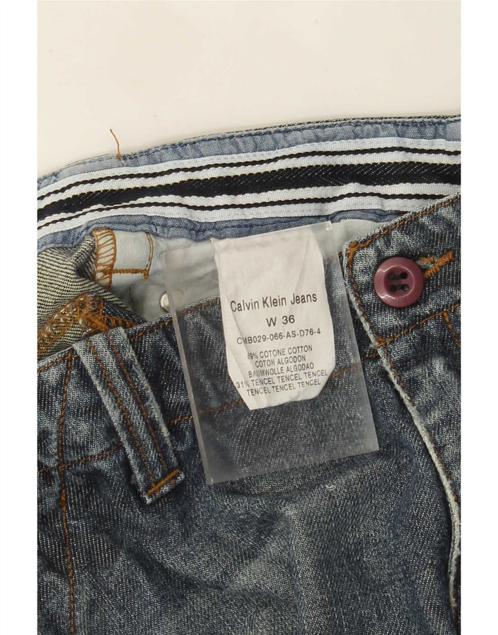 Calvin Klein Mens Straight Jeans W36 L29 Blue Tencel