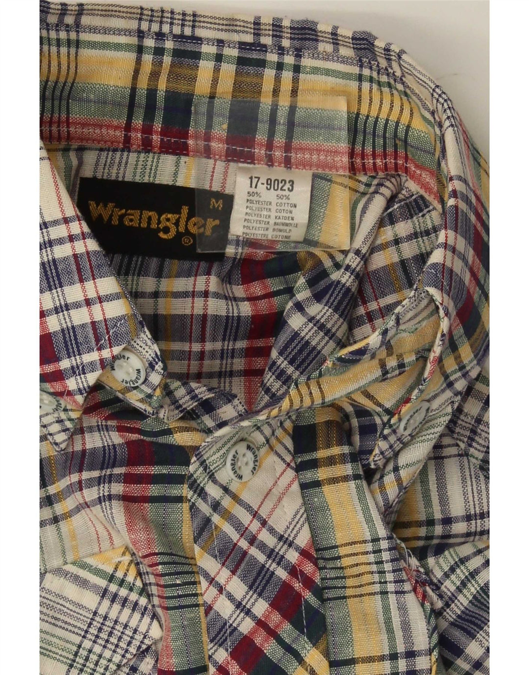Wrangler Mens Flannel Shirt Medium Multicoloured Check Cotton