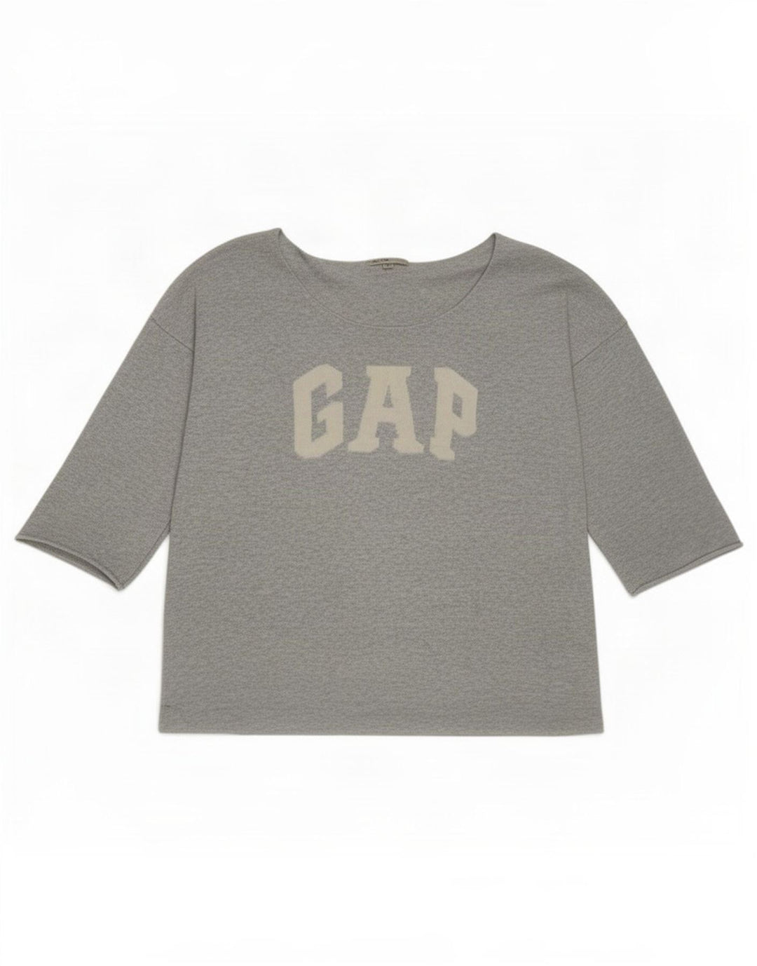 Gap Womens Graphic Top 3/4 Sleeve UK 16 Large Grey