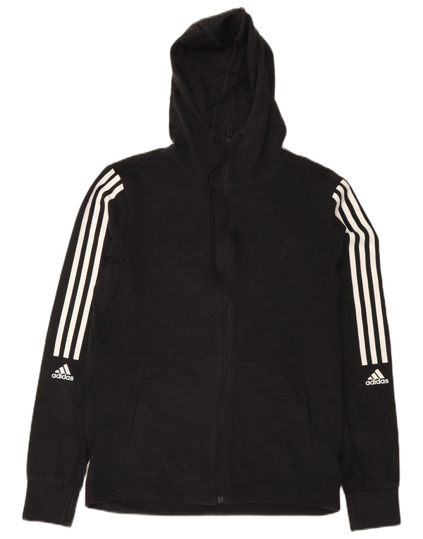 Adidas Womens Aeroready Zip Hoodie Sweater UK 12/14 Medium Black Cotton
