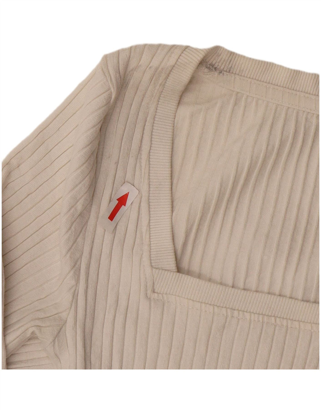 Zara Womens Crop Top Long Sleeve UK 10 Small Beige