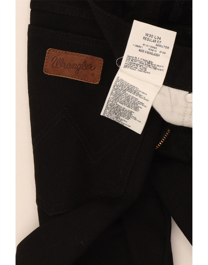 Wrangler Straight Jeans til mænd W30 L31 Sort bomuld