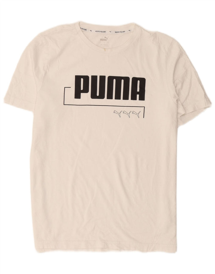 Puma Mens Graphic T-Shirt Top Large White Cotton