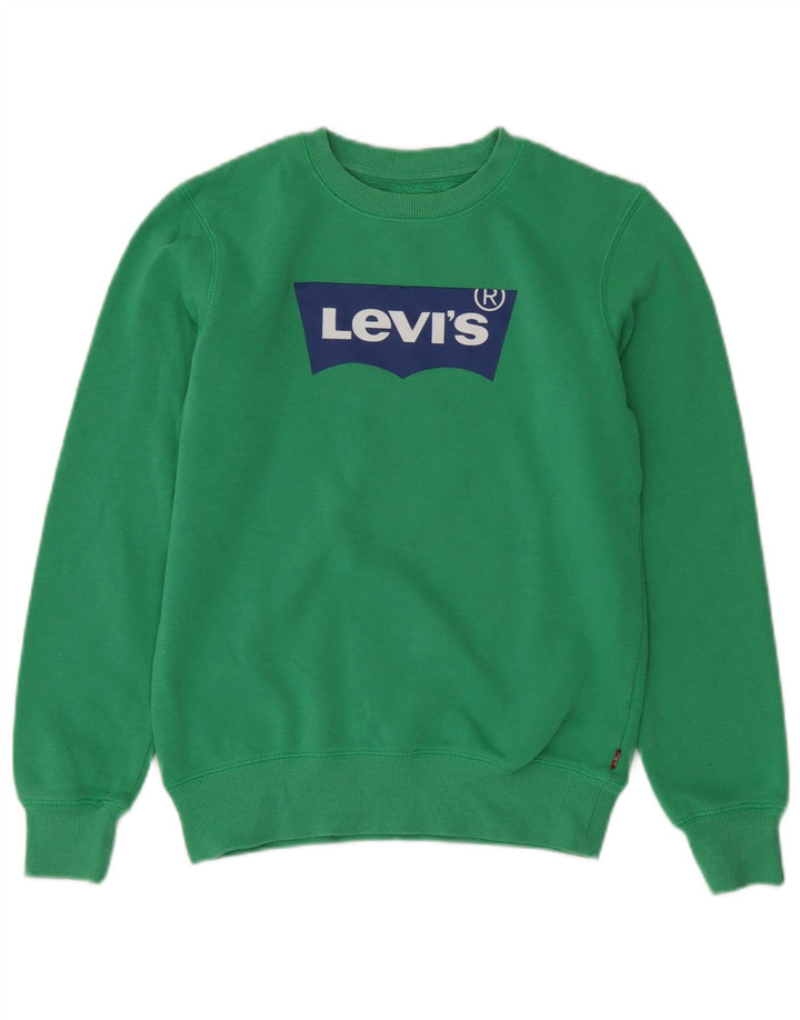 Levi's Boys Graphic Sweatshirt Jumper 13-14 Years Green Cotton