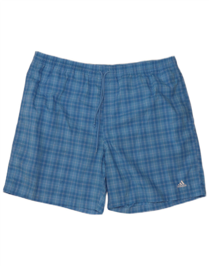 Adidas Mens Swimming Shorts 2XL  Blue Check Polyester