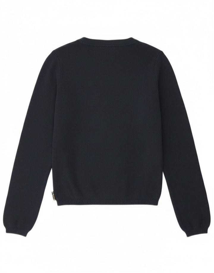 Playlife Damen Crop Cardigan Pullover UK 12 Medium Marineblau Polyamid