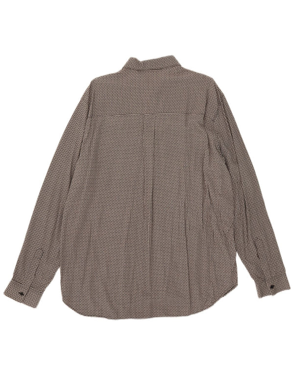 Vintage herreskjorte Stor grå Houndstooth Viscose