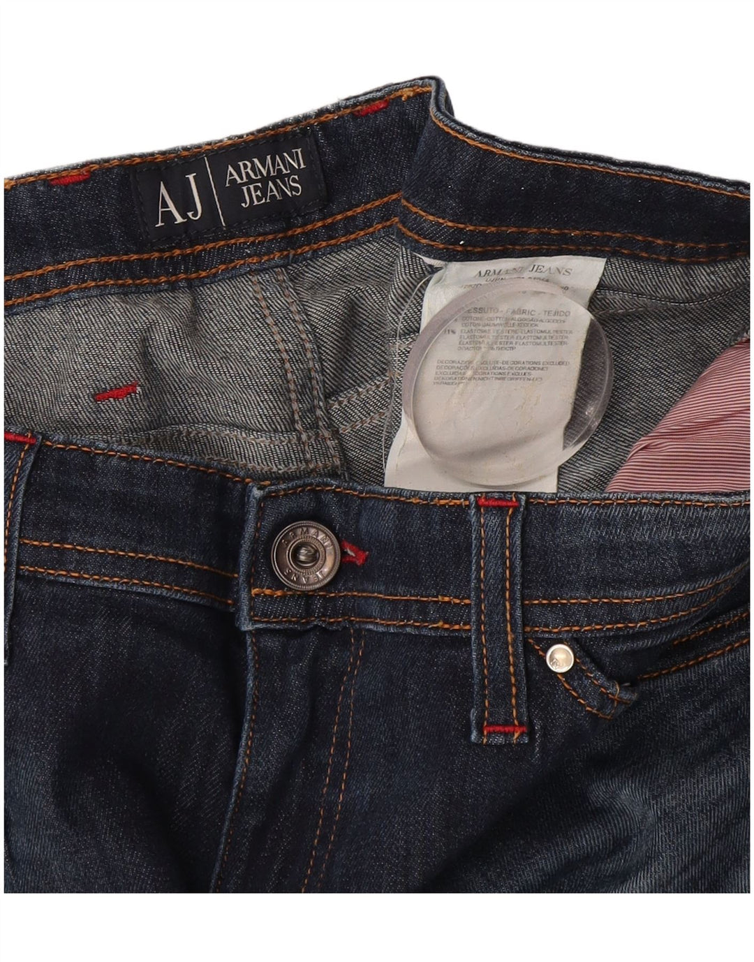 Armani Womens Straight Jeans W30 L29 Navy Blue Cotton