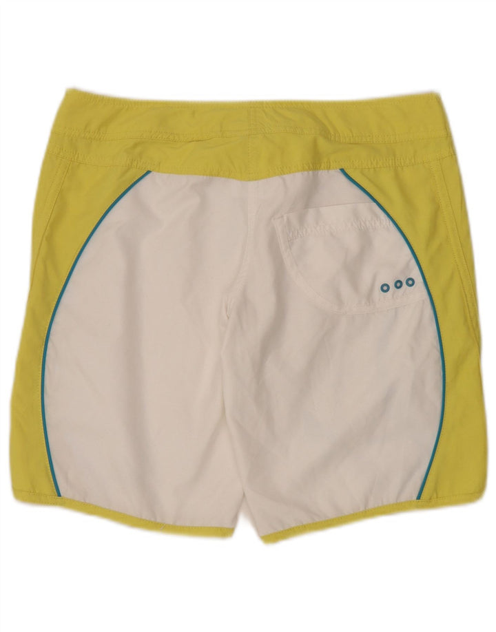 Pantaloncini da bagno da donna Adidas UK 12 Medium White Colourblock in poliestere