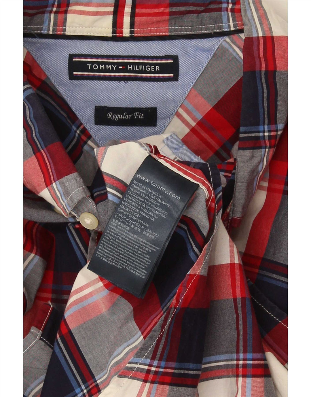 Camisa Tommy Hilfiger Regular Fit de algodón a cuadros multicolor mediano para hombre
