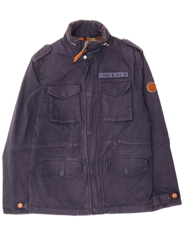 Ανδρικό στρατιωτικό μπουφάν Timberland UK 38 Medium Navy Blue Cotton