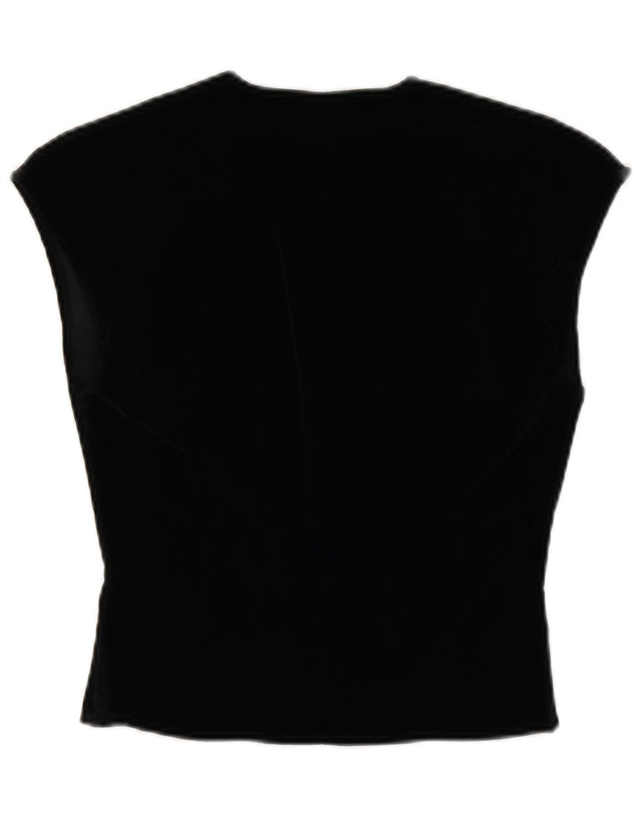 Top camicetta vintage da donna con gilet IT 44 medio nero