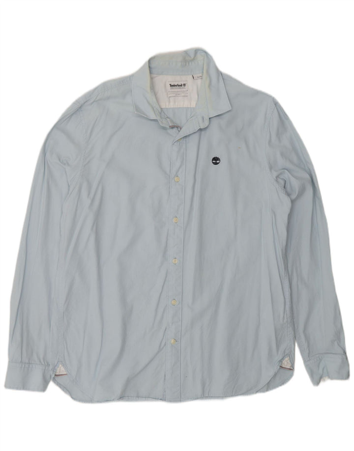 Timberland Mens Slim Fit Shirt XL Blue Cotton