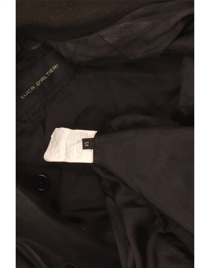 Luca D'altieri Giacca bomber da uomo in pelle UK 38 Pelle marrone medio
