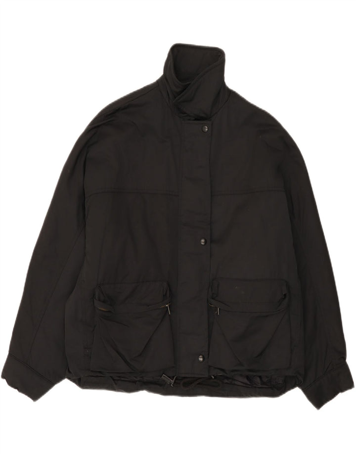 Zara Womens Oversized Padded Jacket UK 6 XS Black Nylon