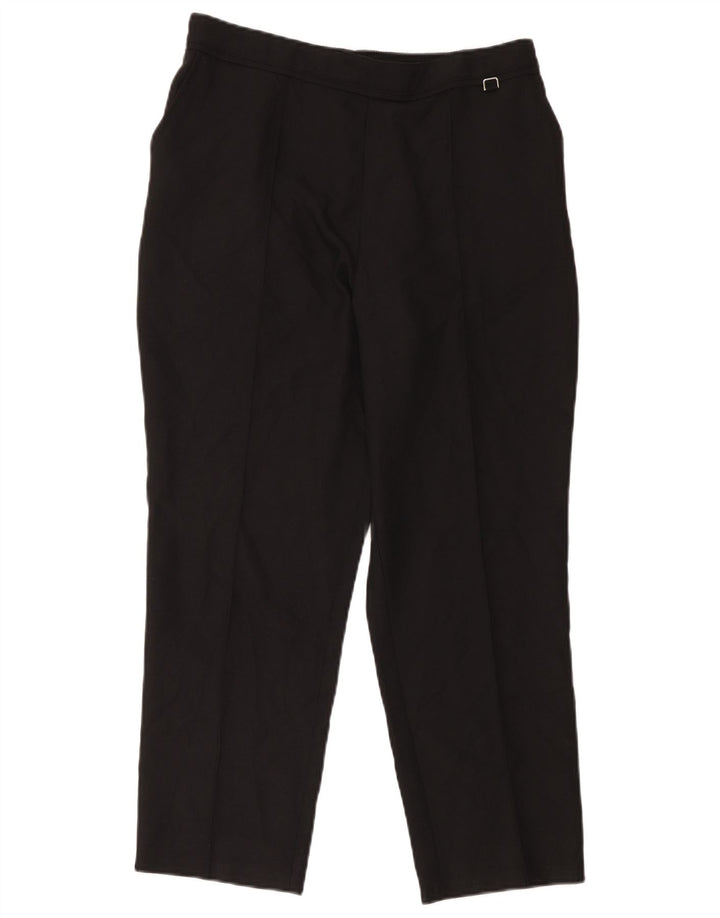 Marks & Spencer Womens Cropped Trousers UK 14 Large W34 L24 Black Polyester