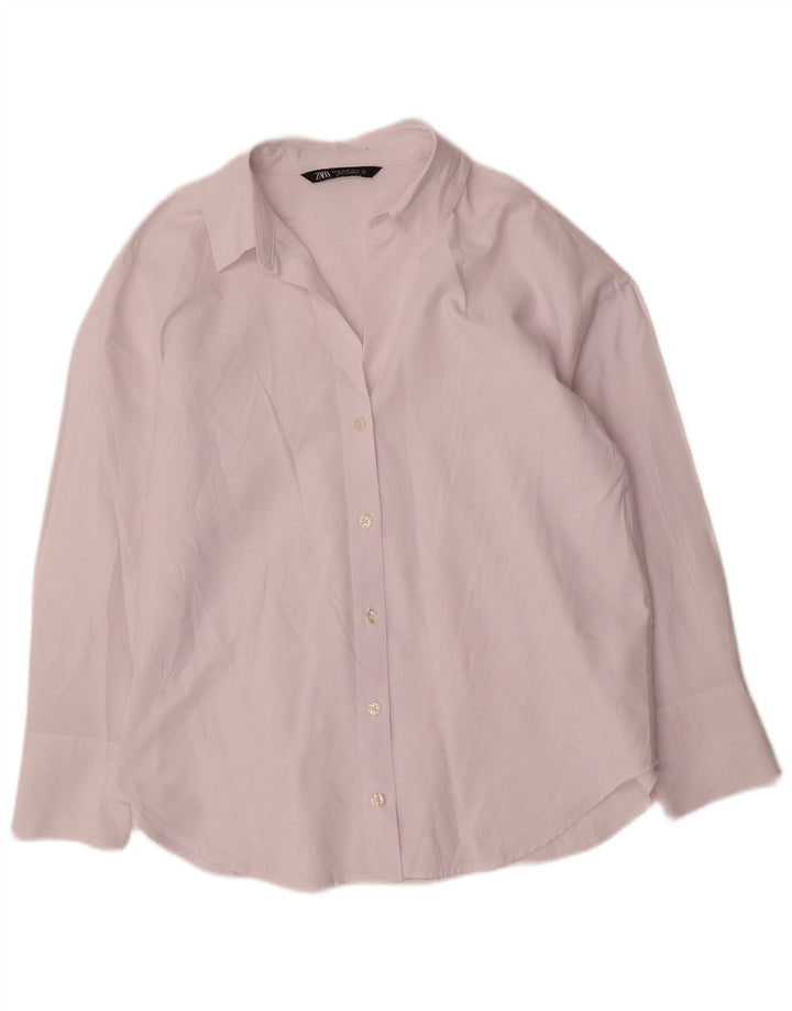 Zara Womens Oversized Shirt UK 6 XS White Cotton