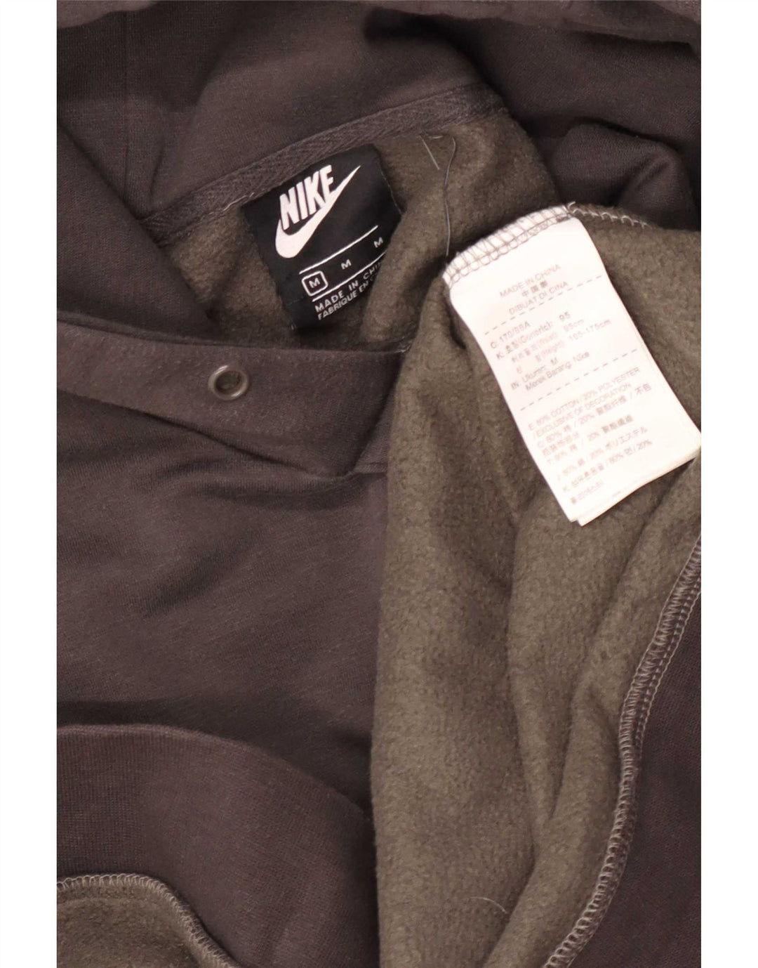 Nike Mens Hoodie Jumper Médio Algodão Cinza