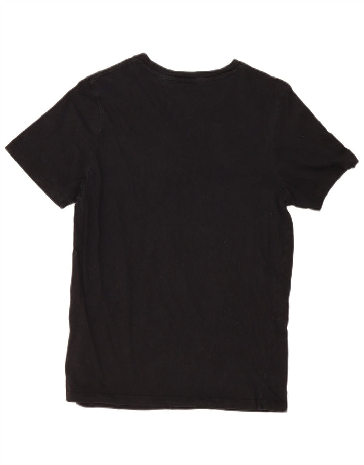 Jack & Jones Mens Graphic T-Shirt Top Medium Black Cotton