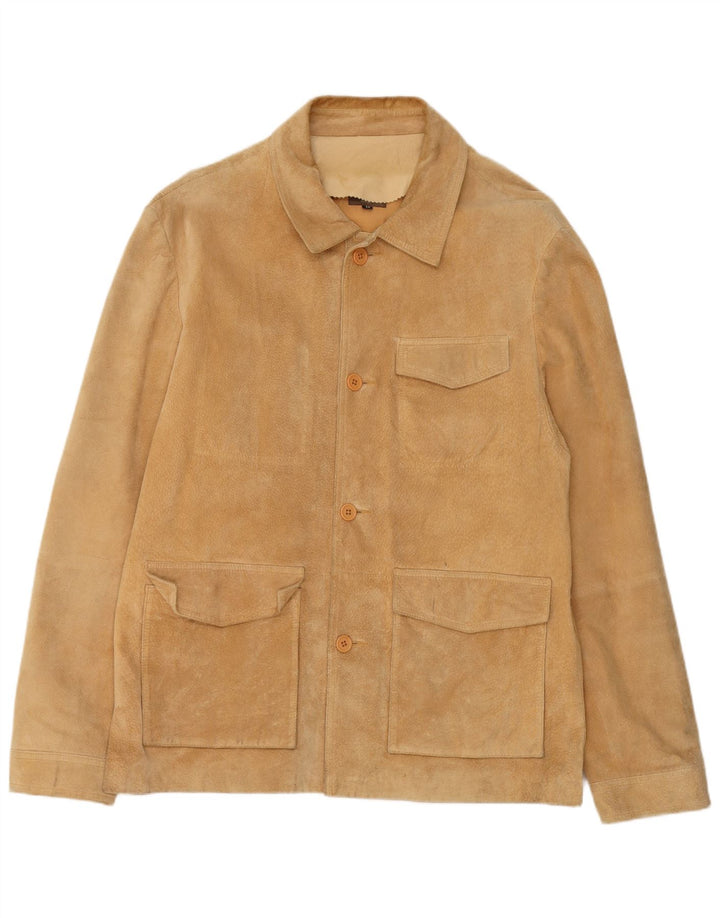 Conbipel Mens Suede Jacket IT 56 2XL Beige Leather