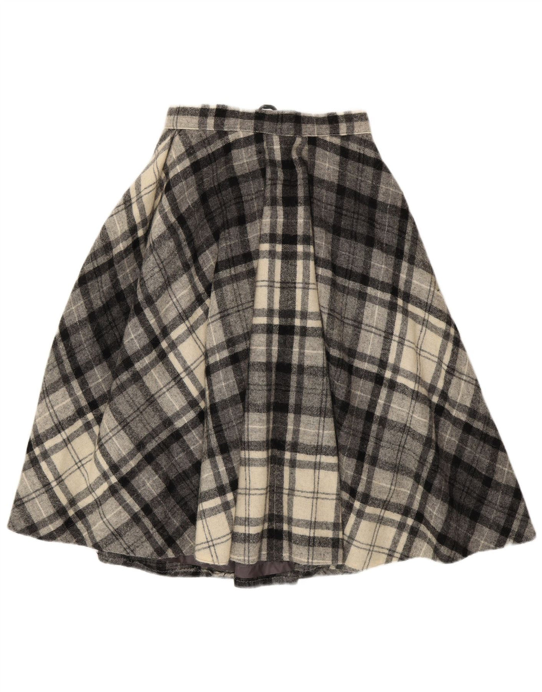 Vintage Womens Flared Skirt EU 40 Medium W28  Grey Check