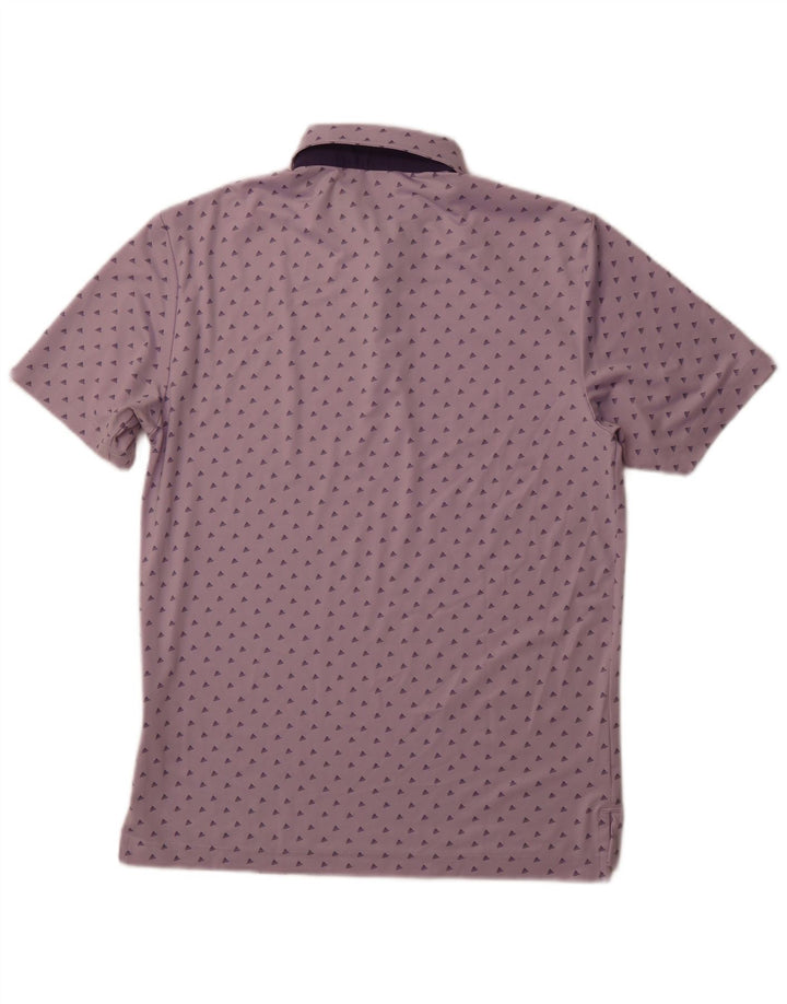 ADIDAS Mens Polo Shirt Small Purple Spotted Polyester