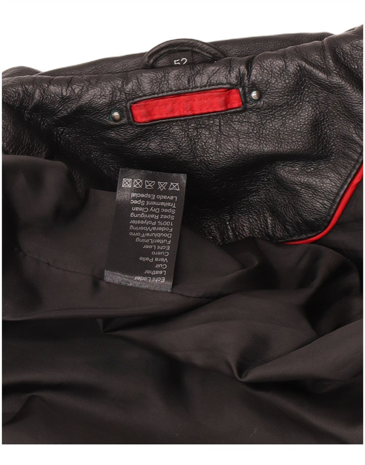 Vintage Herren Lederjacke IT 52 XL Schwarzes Leder