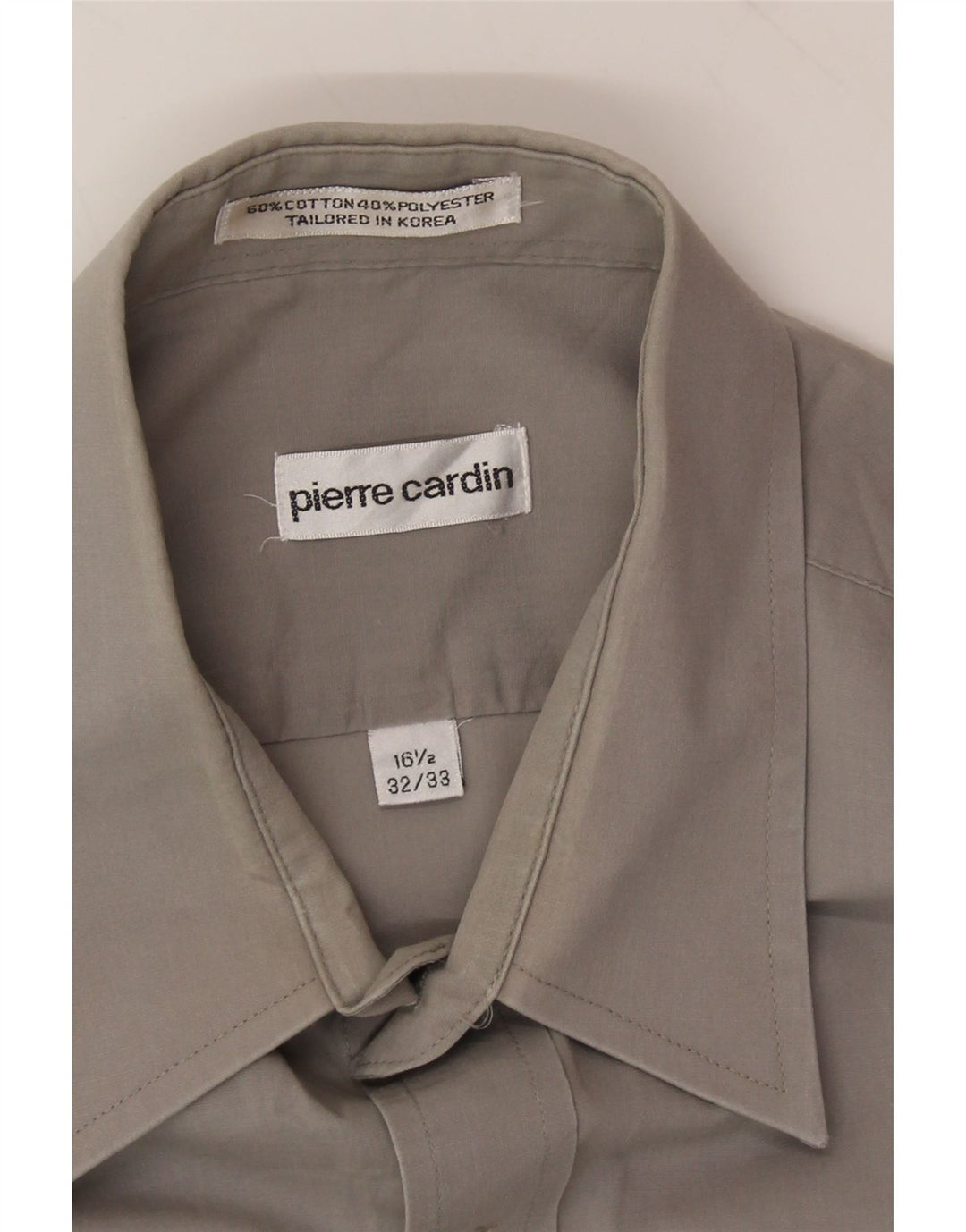 PIERRE CARDIN Mens Shirt Size 16 1/2 Large Grey Cotton Vintage Pierre Cardin and Second-Hand Pierre Cardin from Messina Hembry 