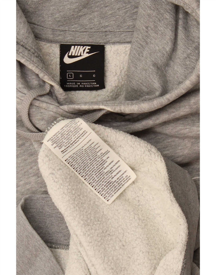 Nike Mens Hoodie Jumper Large Grey Flecked Cotton