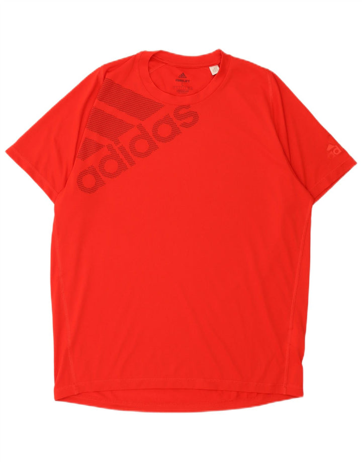 Adidas Mens Aeroready Graphic T-Shirt Top Large Red Polyester