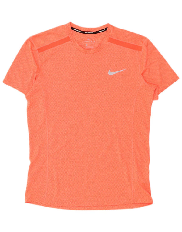 Nike Herre Dri Fit T-shirt Top Medium Orange Polyester